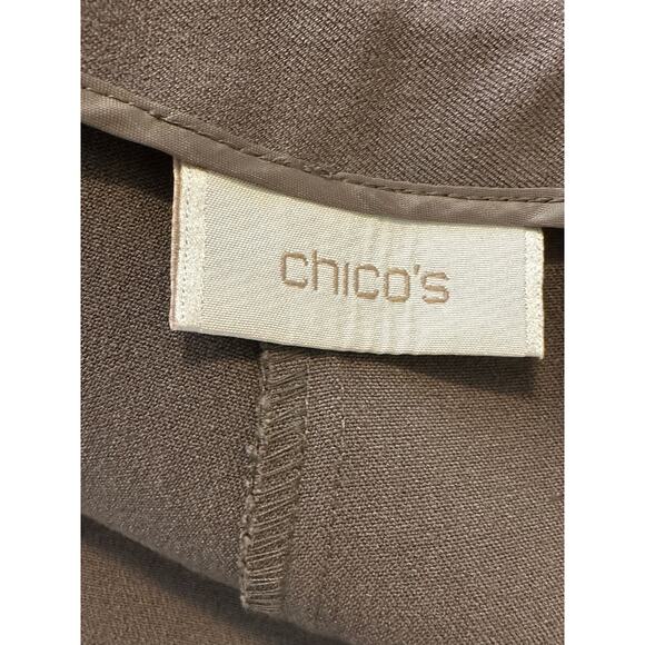 Chico's tan brown straight legs flat front pants size 0 - small - Picture 3 of 8